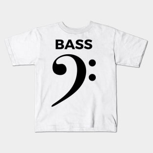 Bass Clef - Funny Music Puns Text On Top Kids T-Shirt